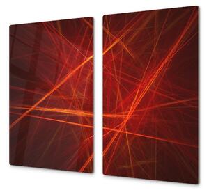 Ochranná deska červený abstraktní vzor - 60x60cm / S lepením na zeď