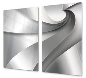 Ochranná deska sklo šedý abstrakt - 52x60cm / Bez lepení na zeď