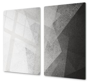 Skleněné desky pro sporák šedo černé - 50x70cm / S lepením na zeď