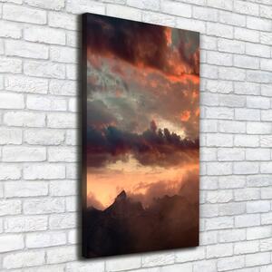 Vertikální Foto obraz na plátně Západ slunce hory ocv-90609919