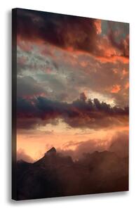 Vertikální Foto obraz na plátně Západ slunce hory ocv-90609919