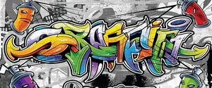 Postershop Fototapeta: Barevné grafitti - 104x250 cm