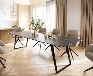DELIFE Jídelní stůl Edge 300x100 keramika Laminam® Nero Greco antracitová kov šikmý černá