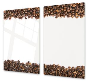 Ochranná deska zrna kávy bílé pozadí - 52x60cm / S lepením na zeď