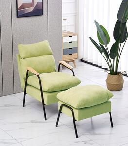 Gordon Polohovatelné relaxační křeslo s podnožkou ELANIE, včetně polštářů, 85 x 85 x 45 cm zelené