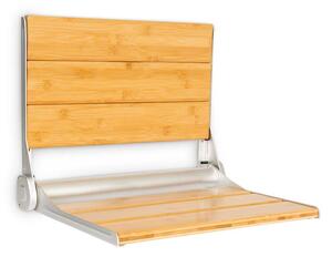 OneConcept Arielle deluxe, sedátko do sprchy, bambus, hliník, sklápěcí, 160 kg, dřevo
