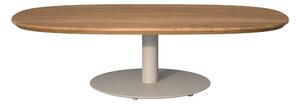 Tribu Konferenční stolek T-Table, Tribu, oválný 136x80x35 cm, rám lakovaná nerez white, deska teak