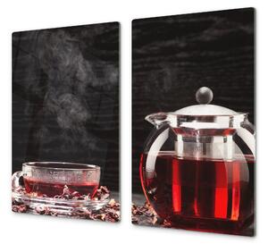 Ochranná deska konvice a šálek s čajem - 52x60cm / S lepením na zeď