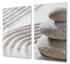 Ochranná deska světlé zen kameny - 40x60cm / S lepením na zeď