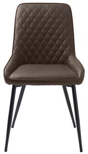 Tmavě hnědá koženková jídelní židle Unique Furniture Milton