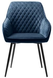 Modré sametové křeslo Unique Furniture Milton