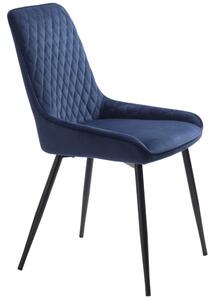 Modrá sametová jídelní židle Unique Furniture Milton