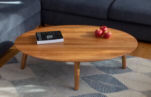 Dřevěný konferenční stolek RAGABA CONTRAST OVO 110 x 70 cm s bílou podnoží