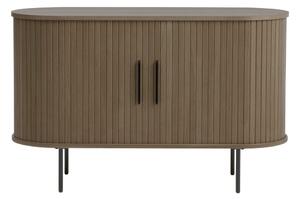 Hnědá komoda v dekoru dubu s posuvnými dveřmi 120x76x45 cm Nola – Unique Furniture