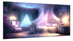 Obraz skleněný dívčí pokoj fantazie princezny - 70 x 100 cm