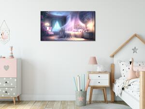 Obraz skleněný dívčí pokoj fantazie princezny - 30 x 60 cm