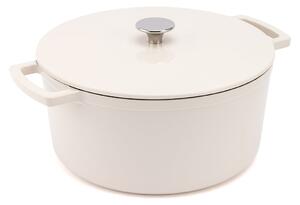 Elmich Smaltovaný litinový hrnec Ember 24 cm - krémově bílá