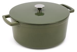 Elmich Smaltovaný litinový hrnec Ember 24 cm - olivově zelená