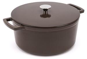 Elmich Smaltovaný litinový hrnec Ember 24 cm - hnědá