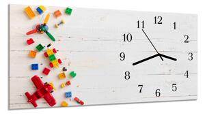 Nástěnné hodiny 30x60cm barevné kostičky - plexi