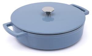 Elmich Smaltovaný litinový nízký hrnec Ember 28 cm - modrá