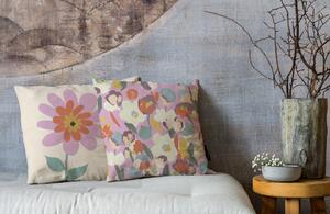 Povlak na polštář colours and flowers, canvas balvna