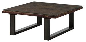 Konferenční stolek starožitné dřevo 100x100x42 hnědý lakovaný CITY #28