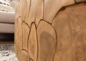 Konferenční stolek teakový kořen 90x90x45 přírodní lakovaný UNIKA #183