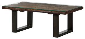 Konferenční stolek starožitné dřevo 110x60x42 hnědý lakovaný CITY #29