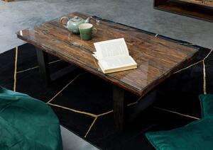 Konferenční stolek starožitné dřevo 110x60x42 hnědý lakovaný CITY #29