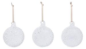 Ferm Living Vánoční baňky Flurry M set 3ks, white
