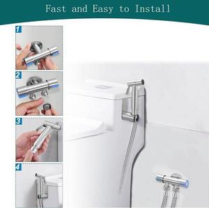 Ruční sprcha bidet pro toaletu – nerezová ocel, úsporné řešení s flexibilní hadicí
