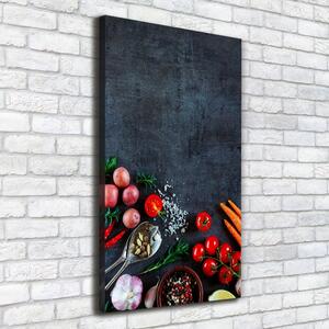 Vertikální Foto obraz na plátně Zelenina a koření ocv-95665511