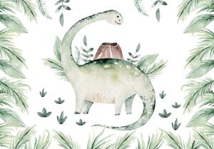 Postershop Fototapeta vliesová: Dinosaur v kapradí - 152,5x104 cm