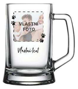 Personalizovaná pivní sklenice s fotkou mazlíčka a textem