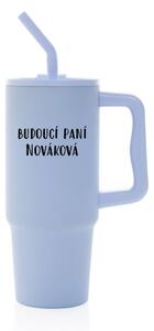 Personalizovaná nerezová termoska s barevným víčkem - budoucí paní