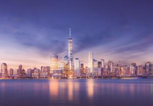 Postershop Fototapeta: New York City (Manhattan po západu slunce) - 254x92 cm