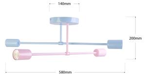 Přisazený lustr CAMBRIDGE 4xE27/15W/230V modrá/růžová