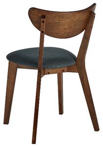Sada 2 dřevěných jídelních židlí tmavé dřevo/šedá ERIE