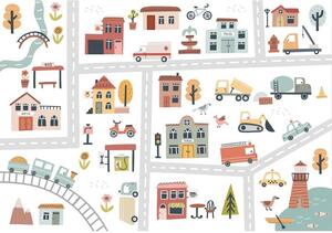Postershop Fototapeta vliesová: For kids sketch city - 152,5x104 cm
