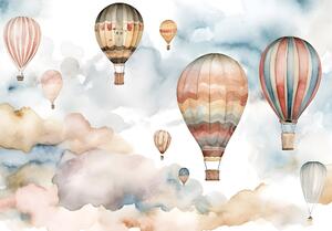 Postershop Fototapety vliesové: For kids fairytale watercolour balloons (1) - 254x184 cm