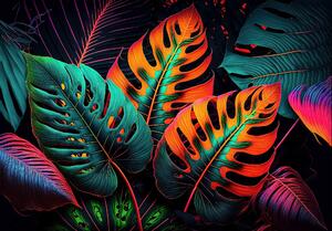 Postershop Fototapeta vliesová: Nature leaves art neon - 208x146 cm