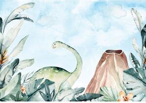 Postershop Fototapeta vliesová: For kids dinosaur watercolour - 208x146 cm