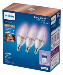 SADA 3x LED RGB Stmívatelná žárovka Philips SMART C37 E14/4,9W/230V 2200-6500K