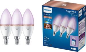 SADA 3x LED RGB Stmívatelná žárovka Philips SMART C37 E14/4,9W/230V 2200-6500K