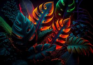 Postershop Fototapeta vliesová: Nature leaves art neon - 208x146 cm