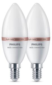 SADA 2x LED RGB Stmívatelná žárovka Philips SMART C37 E14/4,9W/230V 2200-6500K
