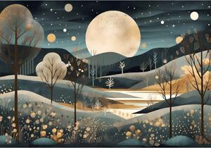 Postershop Fototapeta vliesová: Night Landscape Abstract Art - 208x146 cm