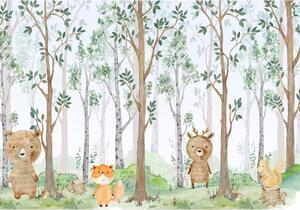 Postershop Fototapeta vliesová: For kids forest animals - 208x146 cm
