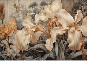 Postershop Fototapeta vliesová: Art Nature Beige flowers - 208x146 cm